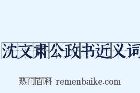 沈文肃公政书近义词是什么意思的图片